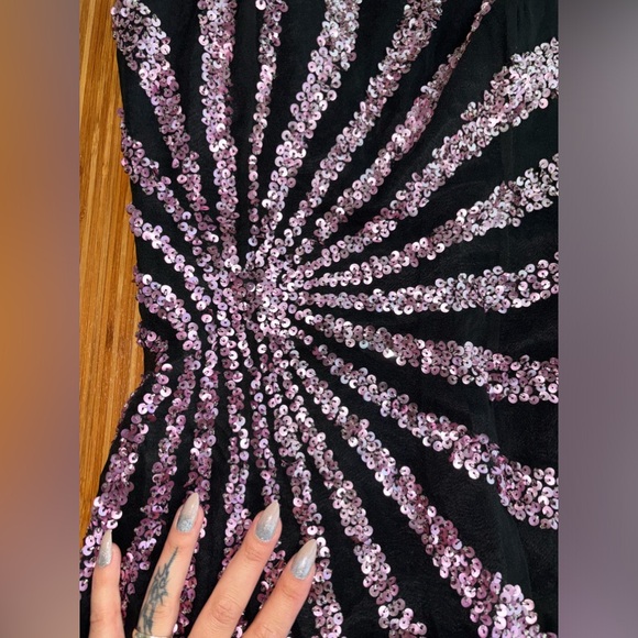 Vintage y2k silk beaded and sequined floor length prom gown - Picture 4 of 6